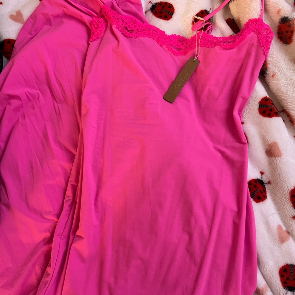 Pink Lace Trim Nightgown